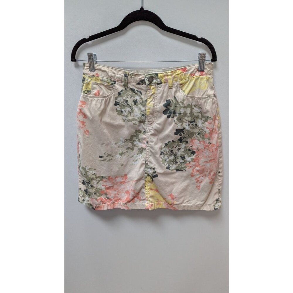 Croft & Barrow Tan Floral Casual Skort